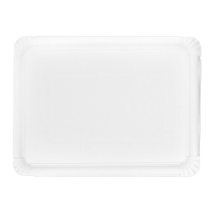 Plat rectangulaire en Carton Blanc 34x42 cm (200 Utés) Plat rectangulaire en Carton Blanc 34x42 cm (200 Utés)