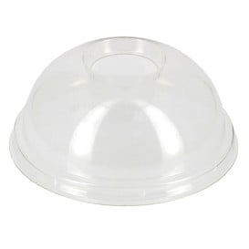 Dôme PET avec passage Gobelet PET et PLA Ø9,5cm (100 Unités)