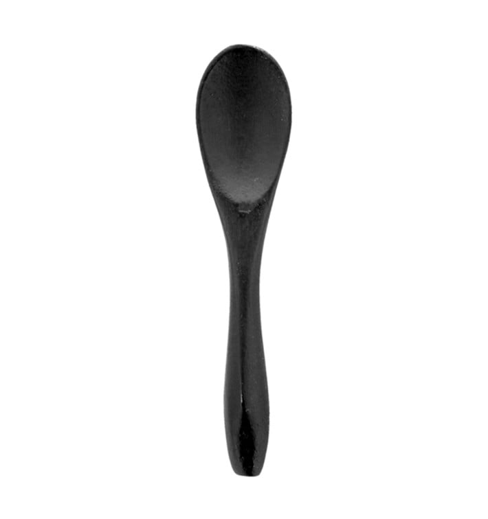 Petite Cuillère en Bambou Noire 9cm (50 Utés)