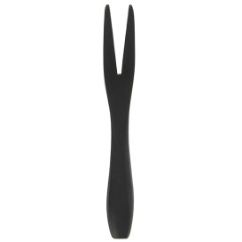 Mini Fourchette Bambou Dégustation Noir 9cm (50 Unités)