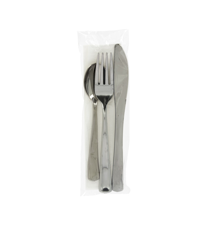 Kit Couverts Argentés: Fourchette, Couteau, Cuillère, Serviette (30 Utés) Kit Couverts Argentés: Fourchette, Couteau, Cuillère, Serviette (30 Utés)