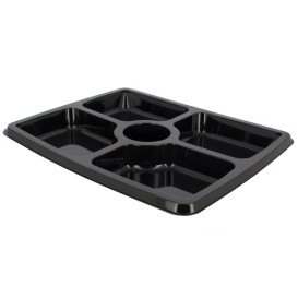 Plateau Plastique Rectangulaire 5C Noir 316x265x30mm (25 Utés)