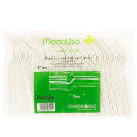 Fourchette Amidon de Maïs CPLA Blanc 17,5 cm (50 Utés)