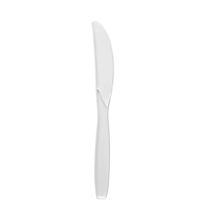 Couteau Amidon de Maïs CPLA Blanc 18cm (50 Utés) Couteau Amidon de Maïs CPLA Blanc 18cm (50 Utés)