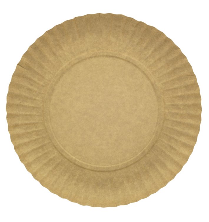 Assiette en Carton Ronde Kraft 180 mm 255g/m2 (100 Unités)