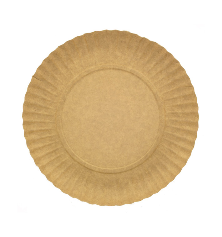 Assiette en Carton Ronde Kraft 250 mm 255g/m2 (100 Unités)