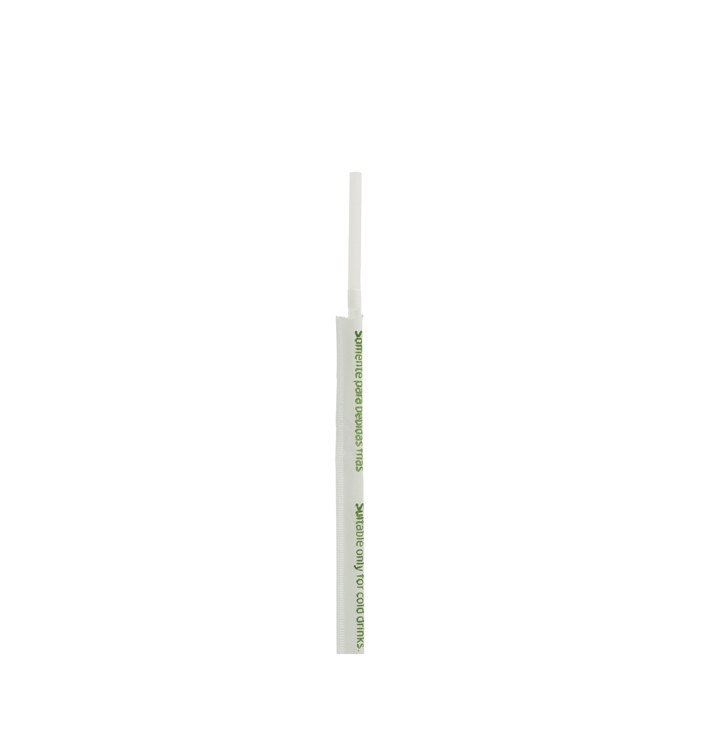 Paille Flexible Emballée PLA Blanc Ø5mm 21cm (250 Utés) Paille Flexible Emballée PLA Blanc Ø5mm 21cm (250 Utés)