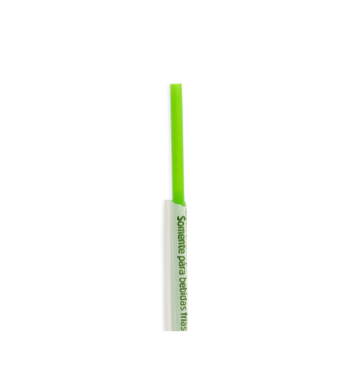 Paille Droite Emballée PLA Verte Ø6mm 20cm (6500 Utés) Paille Droite Emballée PLA Verte Ø6mm 20cm (6500 Utés)