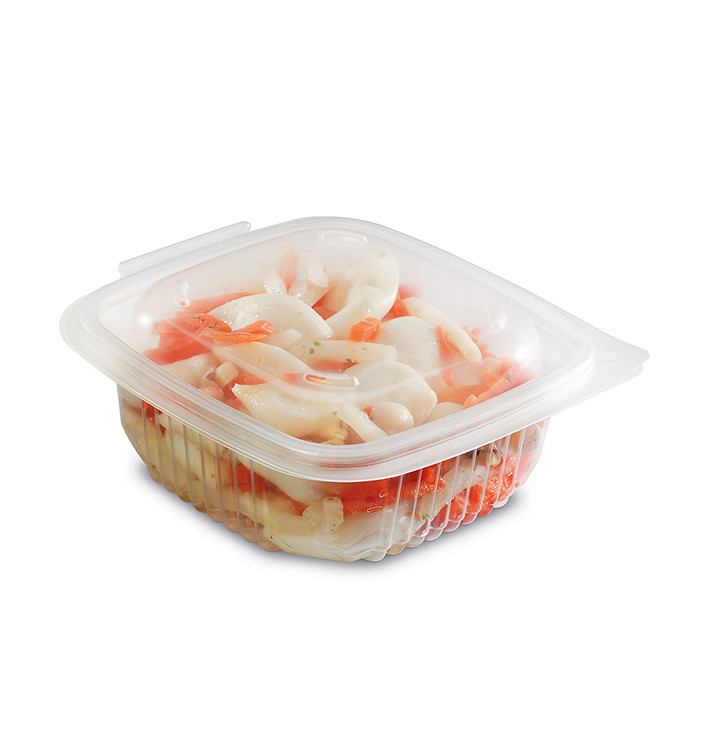 Boîte avec charnière PP Transparent 375ml 123x114mm (900 Utés) Boîte avec charnière PP Transparent 375ml 123x114mm (900 Utés)