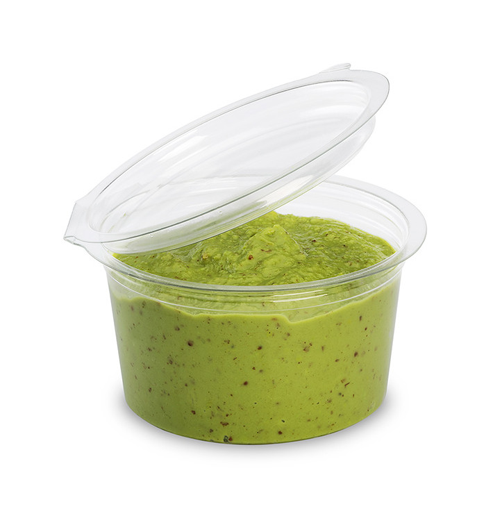 Pot Rond avec charnière APET Transparent 80ml Ø70mm (50 Utés) Pot Rond avec charnière APET Transparent 80ml Ø70mm (50 Utés)