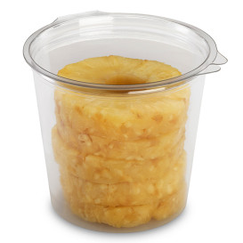 Pot Rond avec charnière APET Transparent 1000ml Ø134mm (18 Utés)