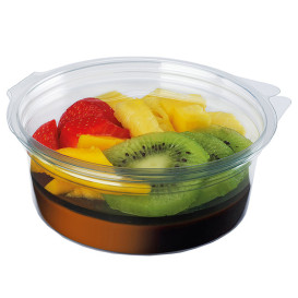 Pot Rond avec charnière APET Transparent 400ml Ø120mm (40 Utés)