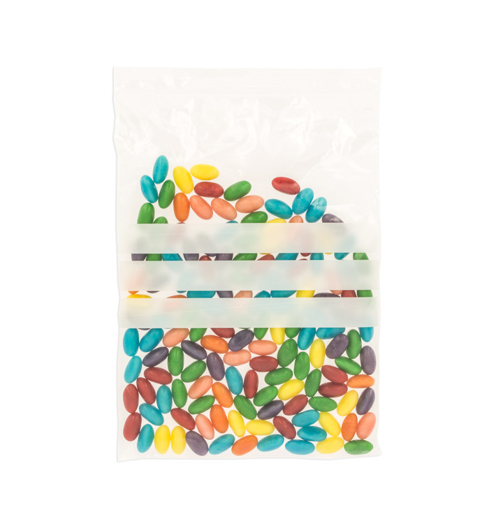 Sac en PE Fermeture zip à bandes blanches 20x30cm G160 (100 Utés) Sac en PE Fermeture zip à bandes blanches 20x30cm G160 (100 Utés)