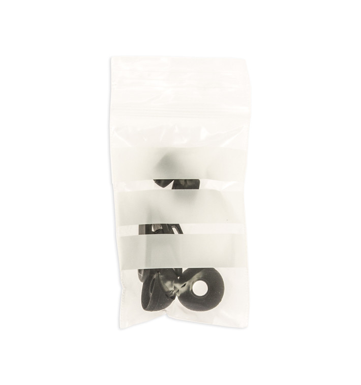 Sac en PE Fermeture zip à bandes blanches 4x6cm G200 (100 Utés) Sac en PE Fermeture zip à bandes blanches 4x6cm G200 (100 Utés)