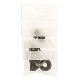 Sac en PE Fermeture zip à bandes blanches 7x10cm G200 (1000 Utés)