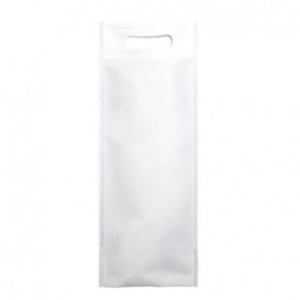 Sac Non-Tissé pour Bouteille Blanc 17+10x40cm (25 Utés)