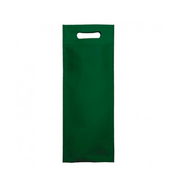 Sac Non-Tissé pour Bouteille Vert 17+10x40cm (200 Utés)