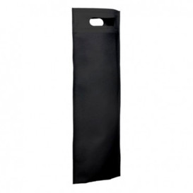 Sac Non-Tissé pour Bouteille Noir 17+10x40cm (25 Utés)