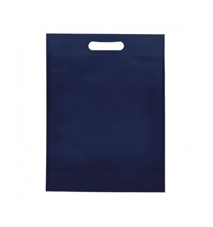 Sac Non-Tissé avec Anses Découpées Bleu Marine 30+10x40cm (200 Utés) Sac Non-Tissé avec Anses Découpées Bleu Marine 30+10x40cm (200 Utés)