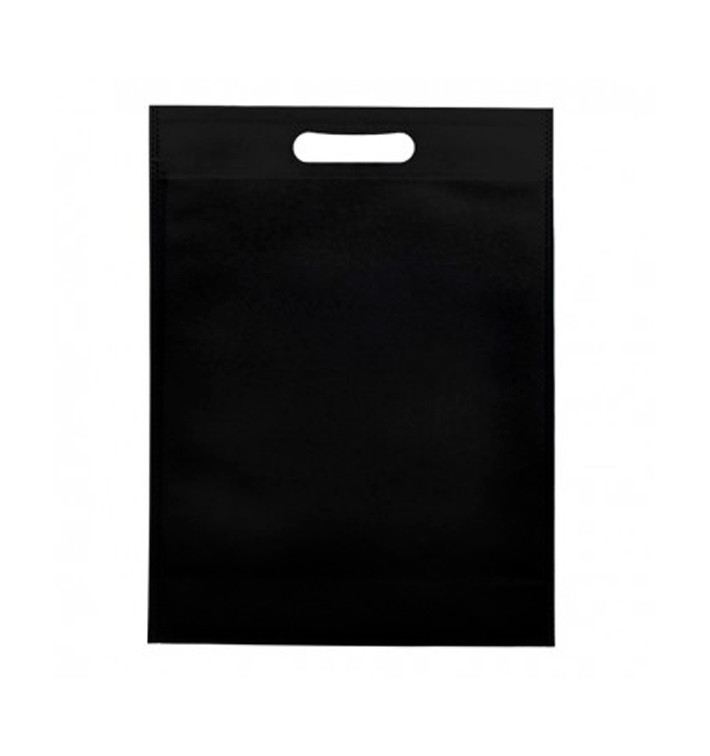 Sac Non-Tissé avec Anses Découpées Noir 30+10x40cm (25 Utés) Sac Non-Tissé avec Anses Découpées Noir 30+10x40cm (25 Utés)