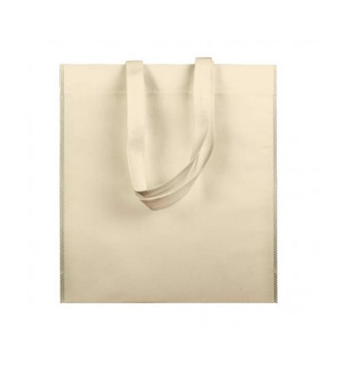 Sac Non-Tissé avec Anses Longues Crème 38x42cm (200 Utés) Sac Non-Tissé avec Anses Longues Crème 38x42cm (200 Utés)