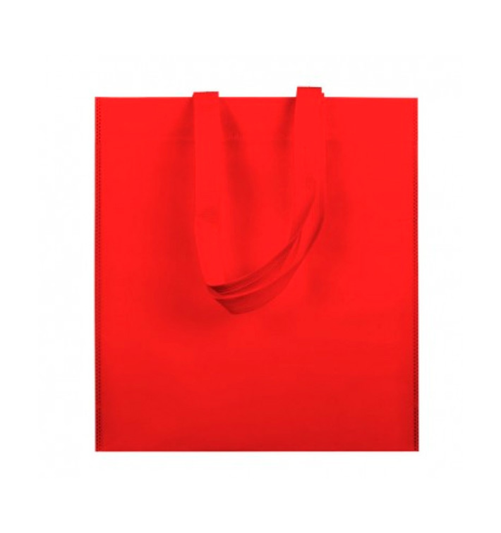 Sac Non-Tissé avec Anses Longues Rouge 38x42cm (25 Utés) Sac Non-Tissé avec Anses Longues Rouge 38x42cm (25 Utés)