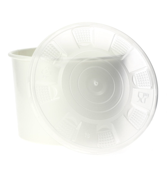 Pot en Carton Blanc avec Couvercle PP 736ml (250 Utés)