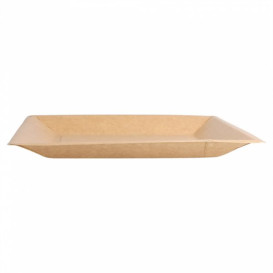 Assiette en Papier Biocoated Naturel Carrée 18cm (20 Utés)