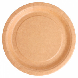 Assiette en Papier Biocoated Naturel Ø18cm (400 Utés)
