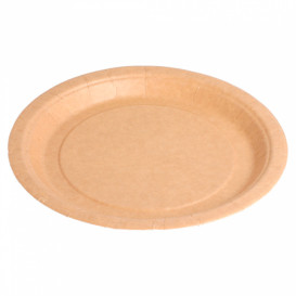 Assiette en Papier Biocoated Naturel Ø18cm (400 Utés)