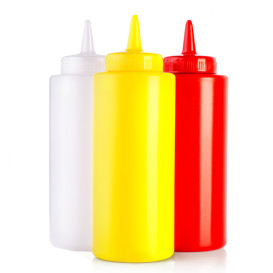 Bouteille pour Sauces Plastique Rouge 240ml (72 Utés)