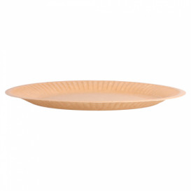 Assiette en Papier Biocoated Naturel Relief Ø18cm (20 Utés)