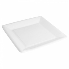 Assiette en Papier Biocoated Blanc Carrée 18cm (20 Utés)