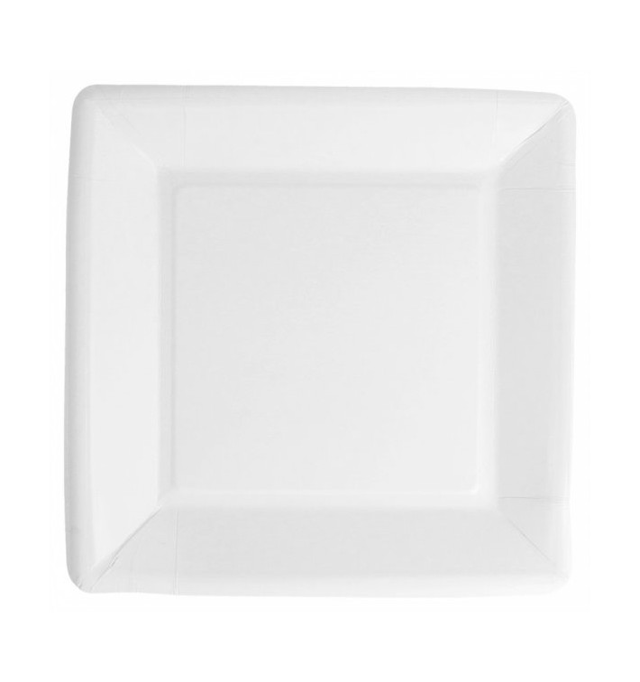Assiette en Papier Biocoated Blanc Carrée 18cm (20 Utés) Assiette en Papier Biocoated Blanc Carrée 18cm (20 Utés)
