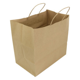 Sac en Papier Kraft Marron avec Anses 100g 30x29x18cm (200 Utés)