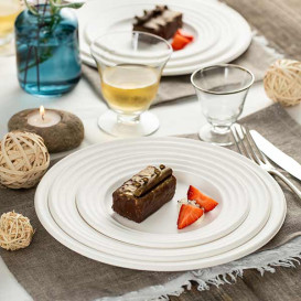 Assiette Canne à Sucre Premium Wave Blanc Ø18cm (600 Unités)