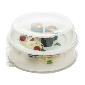 Assiette Canne à Sucre Premium Wave Blanc Ø23cm (50 Unités)