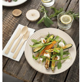Assiette Canne à Sucre Premium Wave Naturel Ø26cm (400 Unités)