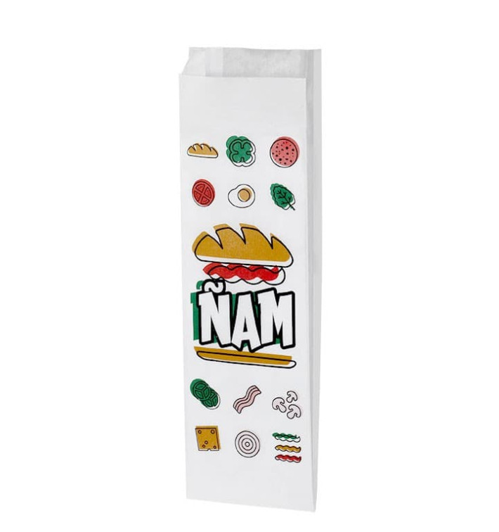 Sac Sandwich Ingraissable "Ñam" 10+4x29cm (1000 Utés) Sac Sandwich Ingraissable "Ñam" 10+4x29cm (1000 Utés)
