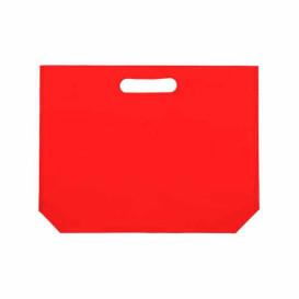 Sac Non-Tissé avec Anses Découpées Rouge 34+8x26cm (200 Utés)