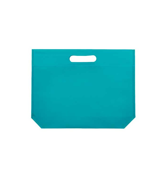Sac Non-Tissé avec Anses Découpées Aigue-Marine 34+8x26cm (200 Utés) Sac Non-Tissé avec Anses Découpées Aigue-Marine 34+8x26cm (200 Utés)