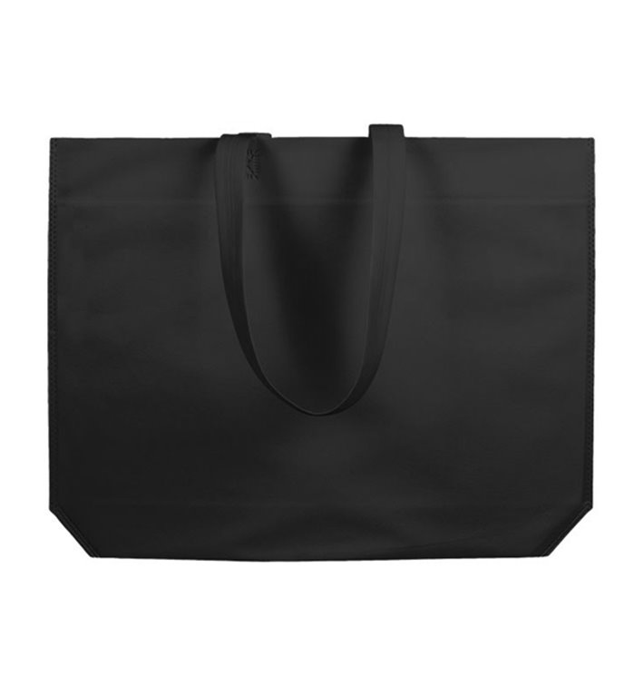 Sac Non-Tissé avec Anses Longues Noir 48+10x35cm (25 Utés) Sac Non-Tissé avec Anses Longues Noir 48+10x35cm (25 Utés)