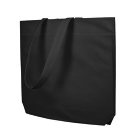 Sac Non-Tissé avec Anses Longues Noir 48+10x35cm (25 Utés)