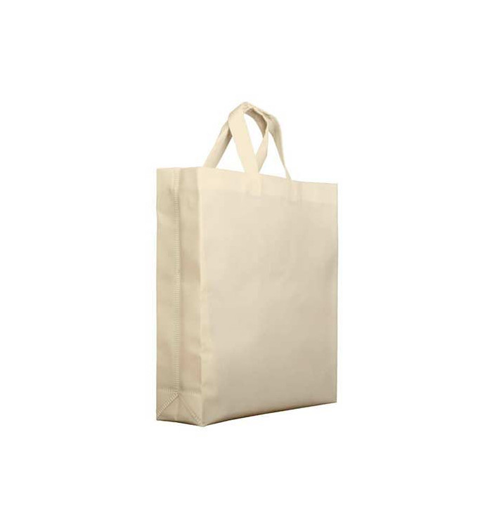 Sac Non-Tissé PREMIUM avec Anses Courtes Crème 25+10x30cm (200 Utés) Sac Non-Tissé PREMIUM avec Anses Courtes Crème 25+10x30cm (200 Utés)