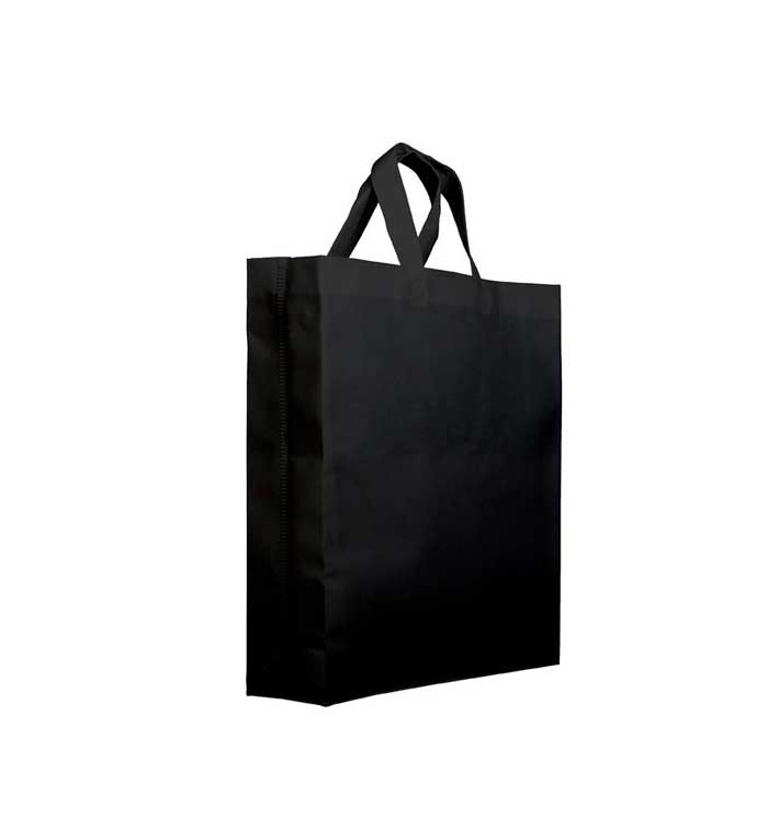 Sac Non-Tissé PREMIUM avec Anses Courtes Noir 25+10x30cm (25 Utés) Sac Non-Tissé PREMIUM avec Anses Courtes Noir 25+10x30cm (25 Utés)