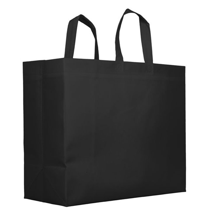 Sac Grand Non-Tissé PREMIUM Noir 45+12x40cm (100 Utés) Sac Grand Non-Tissé PREMIUM Noir 45+12x40cm (100 Utés)
