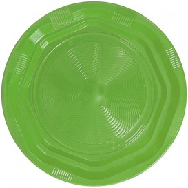 Assiette Creuse Plastique Ronde Octogonal Vert Citron Ø220 mm (25 Utés)