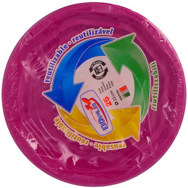 Assiette Creuse Plastique Ronde Octogonal Fuchsia Ø220 mm (250 Utés)