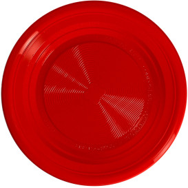 Assiette Amidon Maïs PLA Plate Rouge Ø170 mm (25 Utés)