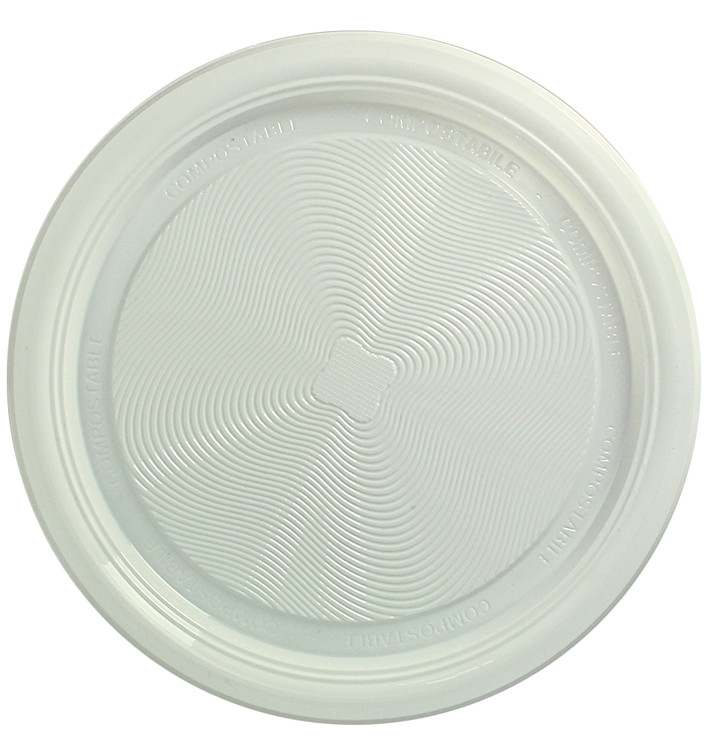 Assiette Amidon Maïs PLA Plate Blanc Ø170 mm (25 Utés) Assiette Amidon Maïs PLA Plate Blanc Ø170 mm (25 Utés)